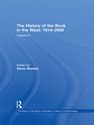 cover image of The History of the Book in the West